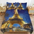 thumbnail image 6 of 3 Pcs Soft Bedding Set, Includes 1 Duvet Cover with Zipper And 2 Pillow,Shams Eiffel Tower King(102"×90"), 6 of 8