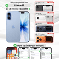 thumbnail image 2 of Entronix 3-in-1 Magnetic Matte Case Compatible with iPhone 17 with Screen Protector and Camera Lens Guard, Black, 2 of 8