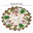 thumbnail image 3 of Santa Gnome Christmas Tree Skirt 35.4/47.2 inches Soft Polyester Open Design with 3 Straps, 3 of 4