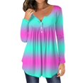 thumbnail image 4 of Tops de Mujer Blusas de Manga Larga Camiseta Suelta Estampada de Moda Cuello Redondo Casual Odeerbi ODB183401, 4 of 5