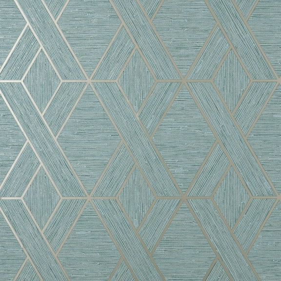 Malcolm Teal Geo Wallpaper, 20.5-in by 33-ft, 56.38 sq. ft