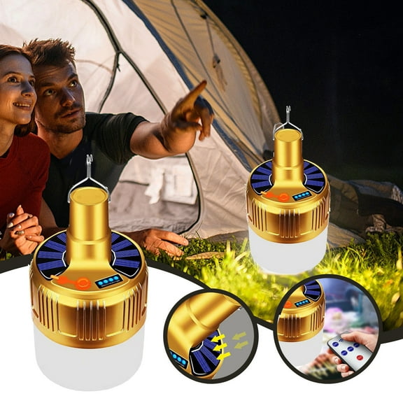 100Fens Super Bright Solar Rechargeable Bulb Home Lighting LED Wireless Power Outage Emergency Light USB Rechargeable Outdoor Camping Wide Visibility