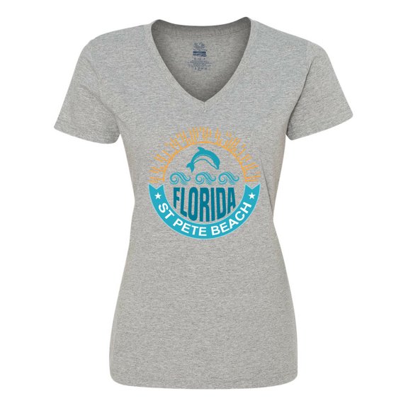 Inktastic St Pete Beach Florida Trip Women's V-Neck T-Shirt