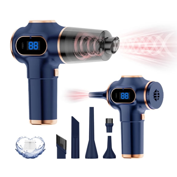 ROADSUN 3 in 1 Blow & Suction Wireless Handheld with Digital LED Display, Mini Car Vacuum Cleaner Portable Cordless Vacuum for Auto Home Use