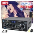 thumbnail image 2 of Bluetooth 5.0 Power Amplifier 300WX2 Output Max 800W Subwoofer Hi-Fi Amplifier Stereo Amplifier ,Easy Installation, 2 of 6