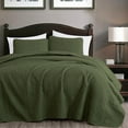 thumbnail image 2 of Chezmoi Collection Austin King Oversized Bedspread Set, 3-Piece Lightweight Microfiber Quilted Coverlet for All Seasons, Cypress Green, 2 of 9