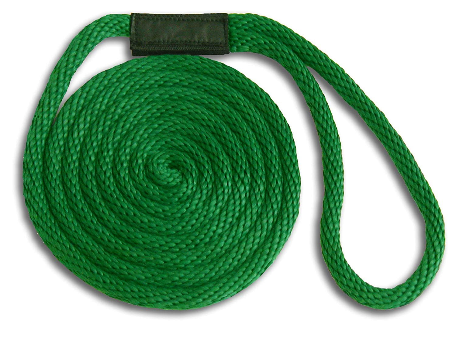 Solid Braid Nylon Dock Line Green, 3/8" x 15'