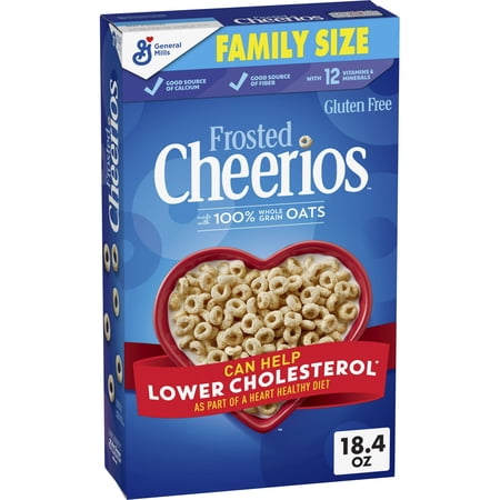 Frosted Cheerios, Heart Healthy Cereal, Family Size, 18.4 OZ (Pack 2)