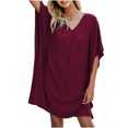 thumbnail image 1 of Fridja Robe d'Été Décontractée pour Femmes, Col Rond, Courte, Ample, Longueur Genou, 1 of 7