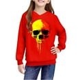 thumbnail image 3 of SuTry Boys and Girls Hoodies Oversized Pattern Printing Casual Long Sleeve Ribbed Cuffs Sweatshirt Tops Fleece Comfy Fabric Blouses(Red#3,9 Years), 3 of 8