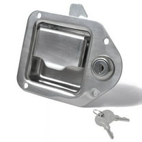 4-3/8in X 3-1/4in Trailer Toolbox Handle Latch with Paddle Lock, Stainless Steel