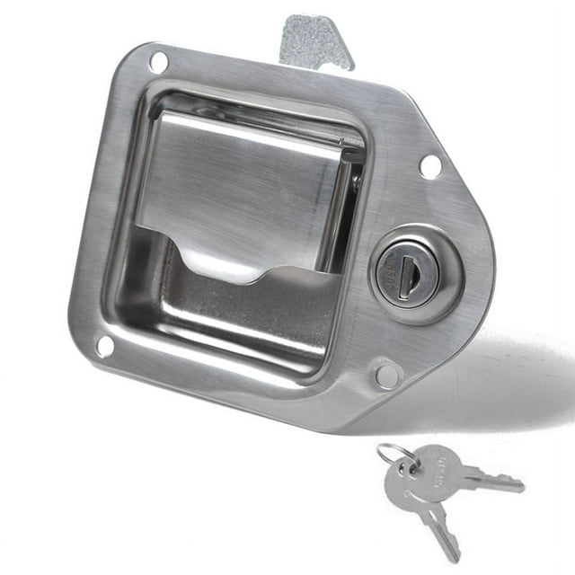 Pestillo para manija de caja de herramientas de remolque de 4-3/8 in x 3-1/4 in con cerradura de paleta, acero inoxidable