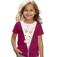 thumbnail image 3 of LRen Toddler Girls Easter Shirts Bunny Short Sleeve T Shirt Easter Day Easter's Day Blouse Tops Children's Shirts, 3 of 5
