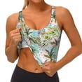 thumbnail image 3 of Uemuo Watercolor Palm Tree Pattern Women's Sports Bra - High Impact Support, Breathable, and Comfortable Athletic Bra for Running, Yoga, and Workouts, 3 of 9