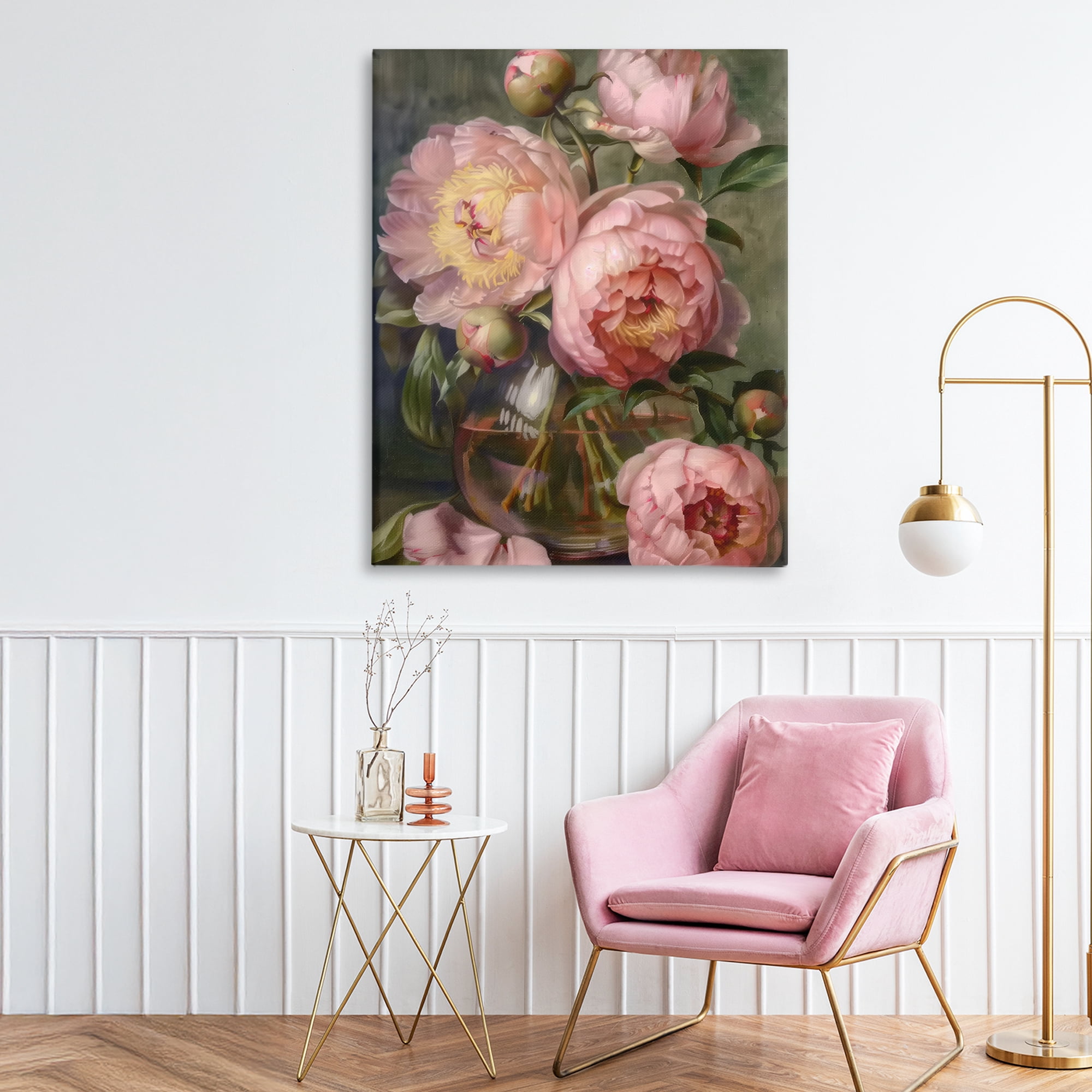 Stupell Industries Pink Peonies in Glass Vase Canvas Wall Art, design by LSR Design Studio