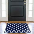 thumbnail image 2 of Ottomanson Trellis Indoor Doormat 2'3" x 3' - Non Slip Low Pile Area Rug for Entryway, Navy, 2 of 10