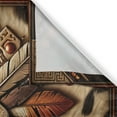 thumbnail image 3 of Ambesonne Rustic Kitchen Curtains, Wild West Horse Feathers, 55"x45", Teal Dark Taupe Cinnamon, 3 of 3