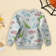 thumbnail image 4 of Povozer Boy Sweatshirts Crewneck Pullover Cotton Tops Clothing Shirts(Gray,18-24M), 4 of 5
