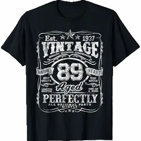 Vintage 1937 Edition Shirt 89 Year Old 89th Birthday T-Shirt