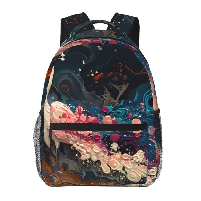 Disketp Abstract Peacock Painting Mochila Estampada para Hombre y Mujer – Mochila Ligera Clásica con Múltiples Bolsillos para Universidad, Trabajo y Viajes-One Size