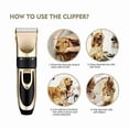 thumbnail image 3 of Professional USB Rechargeable Pet Hair Clipper, Cordless Quiet Hair Trimmer with 4 Combs, for Dogs, Cats, Pets, Neck, 3 of 4