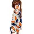thumbnail image 2 of Ovzne Robes d'Été pour Femmes Robe d'Été pour Femmes Imprimé Sans Manches Col Rond Robe Décontractée Robes de Vacances Robe Imprimée Liquidation, 2 of 5