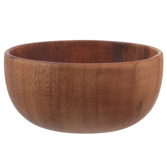 KAKOWELY wooden bowls for salad Versatile Food Bowl Food Serving Bowl Flat Bottom Food Serving Bowl Smooth Wooden Salad Bowl6.1"X6.1"X2.76"