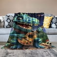 thumbnail image 2 of Throw Blanket inch saur Fleece Blanket Green Palm Travel Blanket Cute Animal Blanket Music Blanket Plants Blanket Funny Animals Throw Blanket For Couch Sofa Bed Car Blanket Gift, 2 of 6