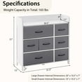 thumbnail image 3 of Costway 7-Drawer Dresser for Bedroom Chest of Drawers with 2 Large Fabric Bins White, 3 of 10