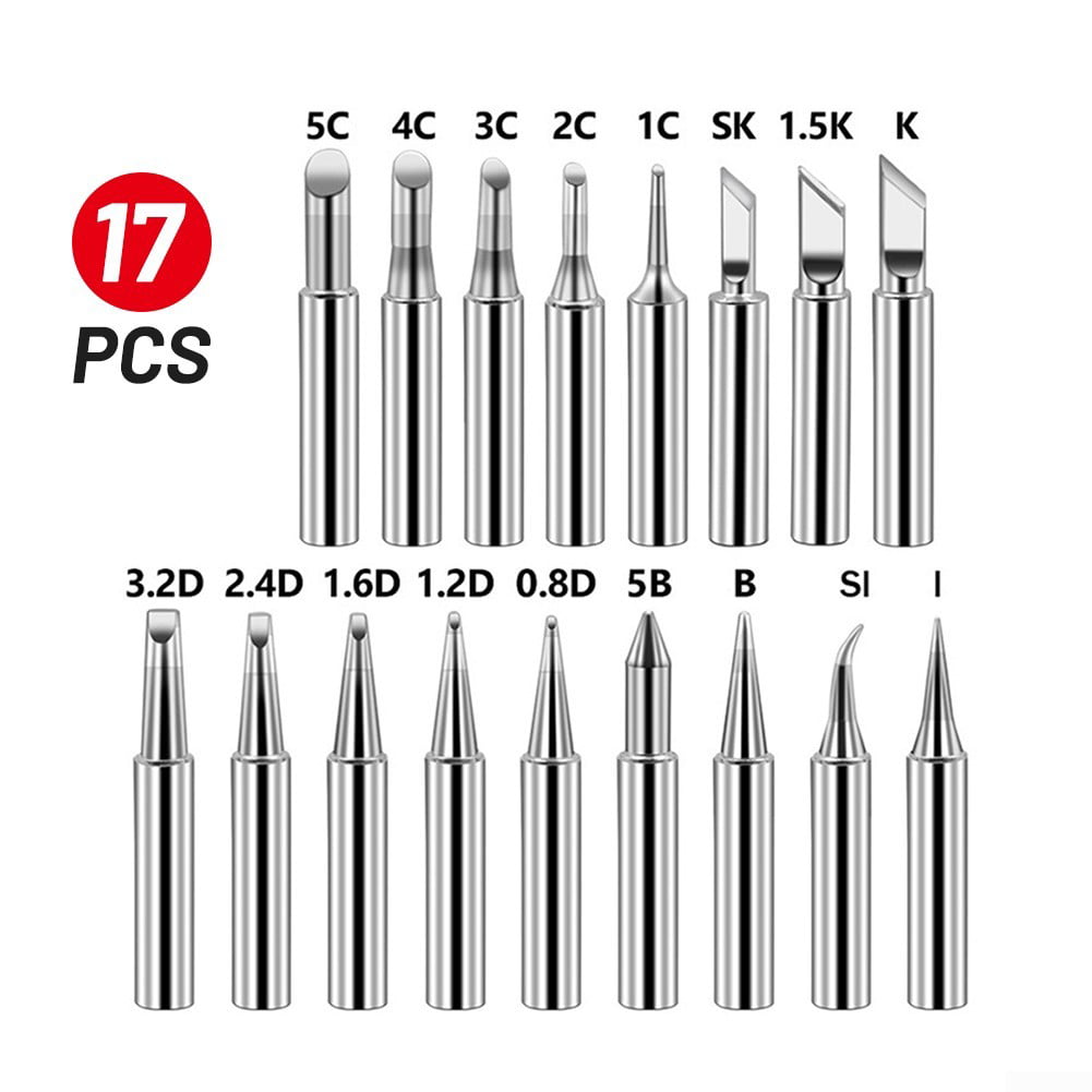 17Pc Soldering Iron Tip 900M-T Replacement For HAKKO 936 YIHUA Soldering Station 