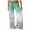 Green #1, variant on Ganfancp Women Casual Straight Wide Leg Pants Drawstring Elastic Waist Pnats Loose Sport Long Pnats Sky Blue M