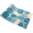 thumbnail image 3 of Chesapeake Pebbles Aquamarine Cotton Bath Rug, 24" x 60", Non-Slip, 3 of 6