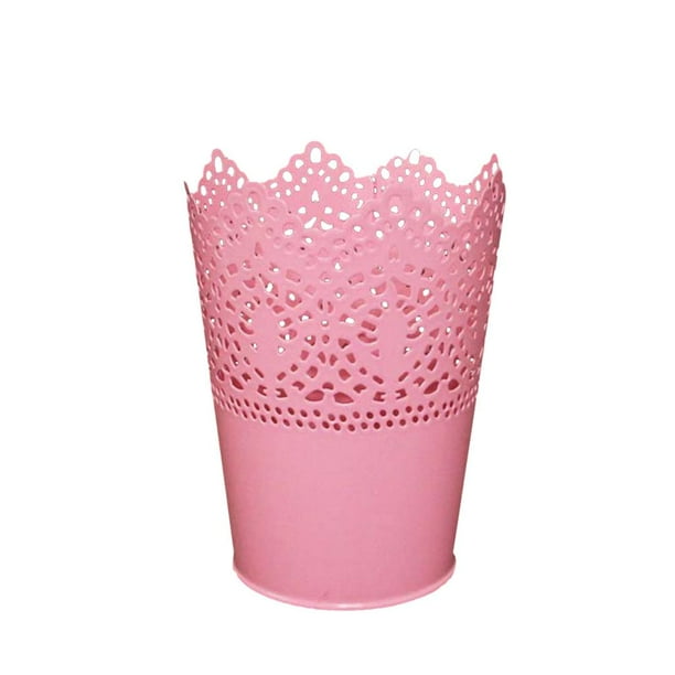 Recorte , Balcón Jardinera De Pntas De Jardín, Maquildor De Pinceles, Lápiz Lápiz Organizador - Decoración Del Hogar rosado Baoblaze Florero de metal