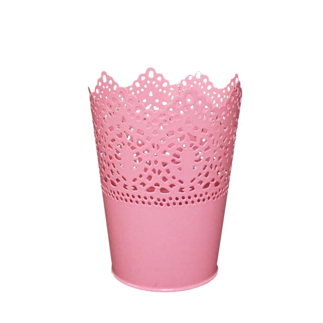 Organizador de cepillo de maquilje de escritorio oficina recortado rosado Sunnimix Florero de metal