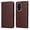 Brown, variant on Wallet Phone Case for Honor 200 with Card Holder and Stand Function Red
