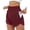 Wine Red, variant on Joernso Women Wide Leg Sport Shorts Elastic High Waist Pockets Running Shorts Solid Color Fake Two Pieces Gym Shorts