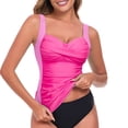 thumbnail image 4 of RELLECIGA Women's Tankini Top Plus Size Swimsuit for Women V Neck Twisted Tummy Control Ruched Bathing Suits, 4 of 8