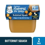Gerber 1st Foods Natural for Baby Baby Food, Butternut Squash, 2 oz Tubs (2 Pack)