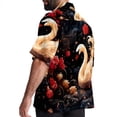 thumbnail image 3 of Swan Men's Printed Button Down Short Sleeve Casual Summer Beach Shirt - Unisex, 3 of 6