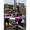 thumbnail image 2 of Outdoor Tablecloth with Umbrella Hole for Patio/Picnic/Party/Camping, Modern Purple Grey Waterproof Table Cloth Round Cover Washable, Abstract Geometric Color Blocks (Dia 60"), 2 of 8