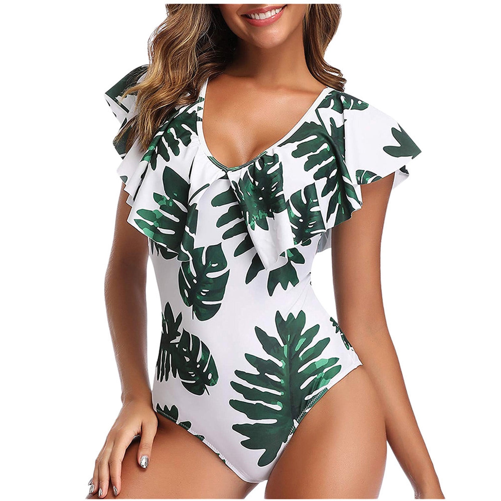 tankini with ruffle sleeves