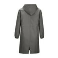 thumbnail image 3 of Fshiont Long Rain Jacket Women Waterproof Rain Coats with Hood Lightweight Windbreaker Outdoor Trench Coat Raincoat Dark Gray 4XL, 3 of 4