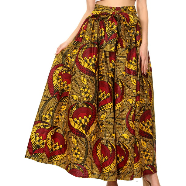 Sakkas Sora Women's Wide Leg Loose African Ankara Print Pants Casual  Elastic Waist - 407-yellow/burg - One Size Regular - Walmart.com