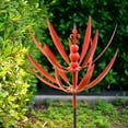 thumbnail image 4 of Homneer 1PC Unique Metal Wind Spinners, 11.8 inch Premium 3D Wind-Powered Kinetic Sculpture, Garden Windmill, Garden Art Outdoor Decor (Red), 4 of 6