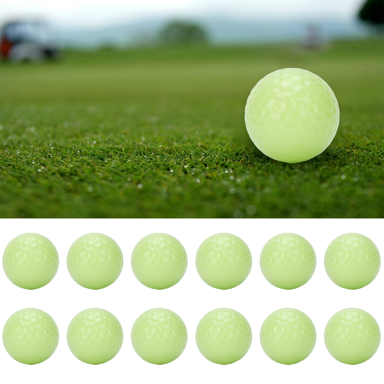 12Pcs Glow Golf Balls Luminous Night in The Dark for Sports