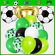 thumbnail image 3 of Kit de arco de guirnalda de globos para fiesta de fútbol, ​​111 piezas de globos de confeti verdes, blancos y negros con globos de lámina de Mylar de copa de campeón de fútbol, 3 of 5