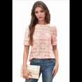 thumbnail image 3 of Blusa de Verano para Mujer, con Encaje de Crochet, Ojales, Bordada, de Corta, Color Rosa, Talla M, 3 of 10