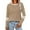 Khaki, variant on Women's Round Neck No Hood Sweatshirt, Long Sleeve Loose Fit Pullover Top with Breathable Comfort for Autumn Winter Season, Casual Daily Wear, Travel and Street Fashion Black L