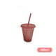 thumbnail image 4 of Advancent Vaso para beber con tapa y pajita Botella reutilizable de plástico PP PP para batido de jugo de café de bebida fría Mostrada Rosa claro 480ml Advancent HA007952-10, 4 of 5
