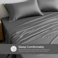 thumbnail image 5 of 100% Bamboo California King Sheet Set - Ultra Soft, Breathable & Cooling, Ideal for Hot Sleepers, 16" Deep Pocket, Hotel Luxury Bedding (Charcoal Grey), 5 of 8